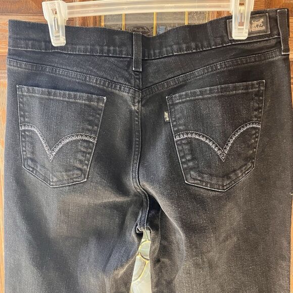 Levi's 505 Jeans Women's Size 10L Black Mid-Rise Straight Leg Denim 34" Inseam - Picture 8 of 15
